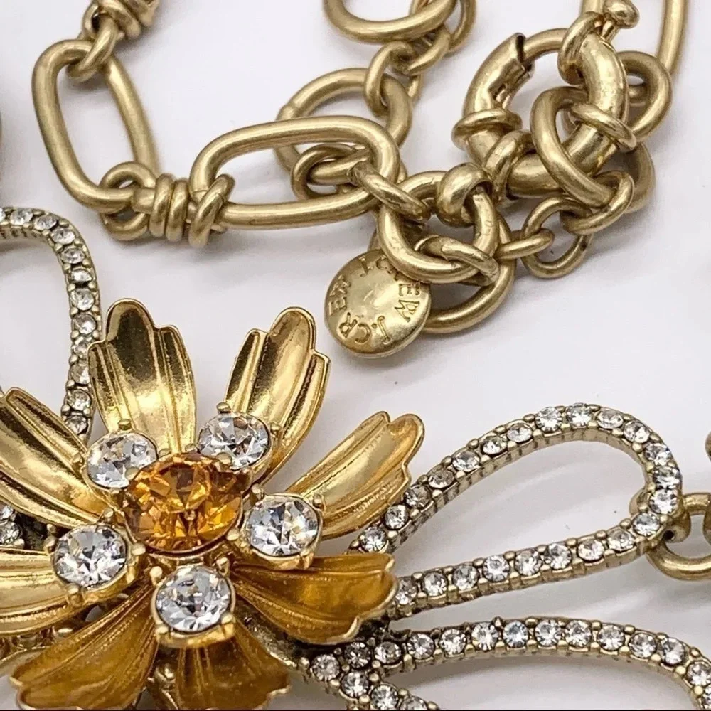 J. Crew Alhambra Baroque Floral Jeweled Necklace